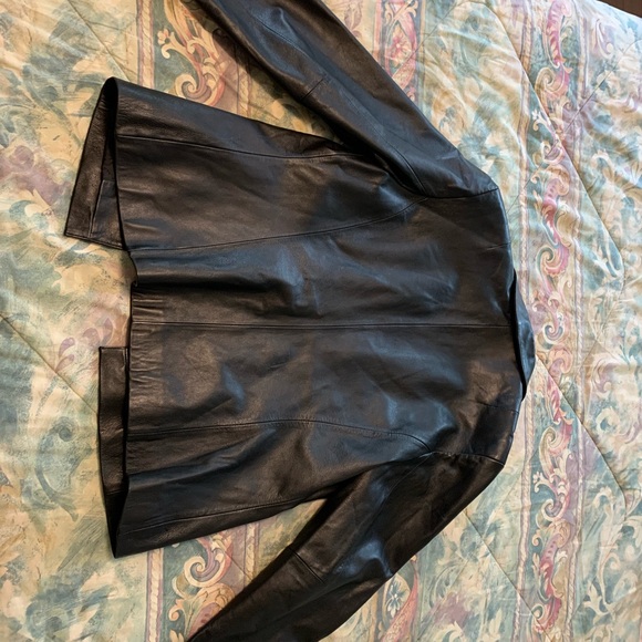 Women’s Black Leather Jacket - Picture 3 of 3